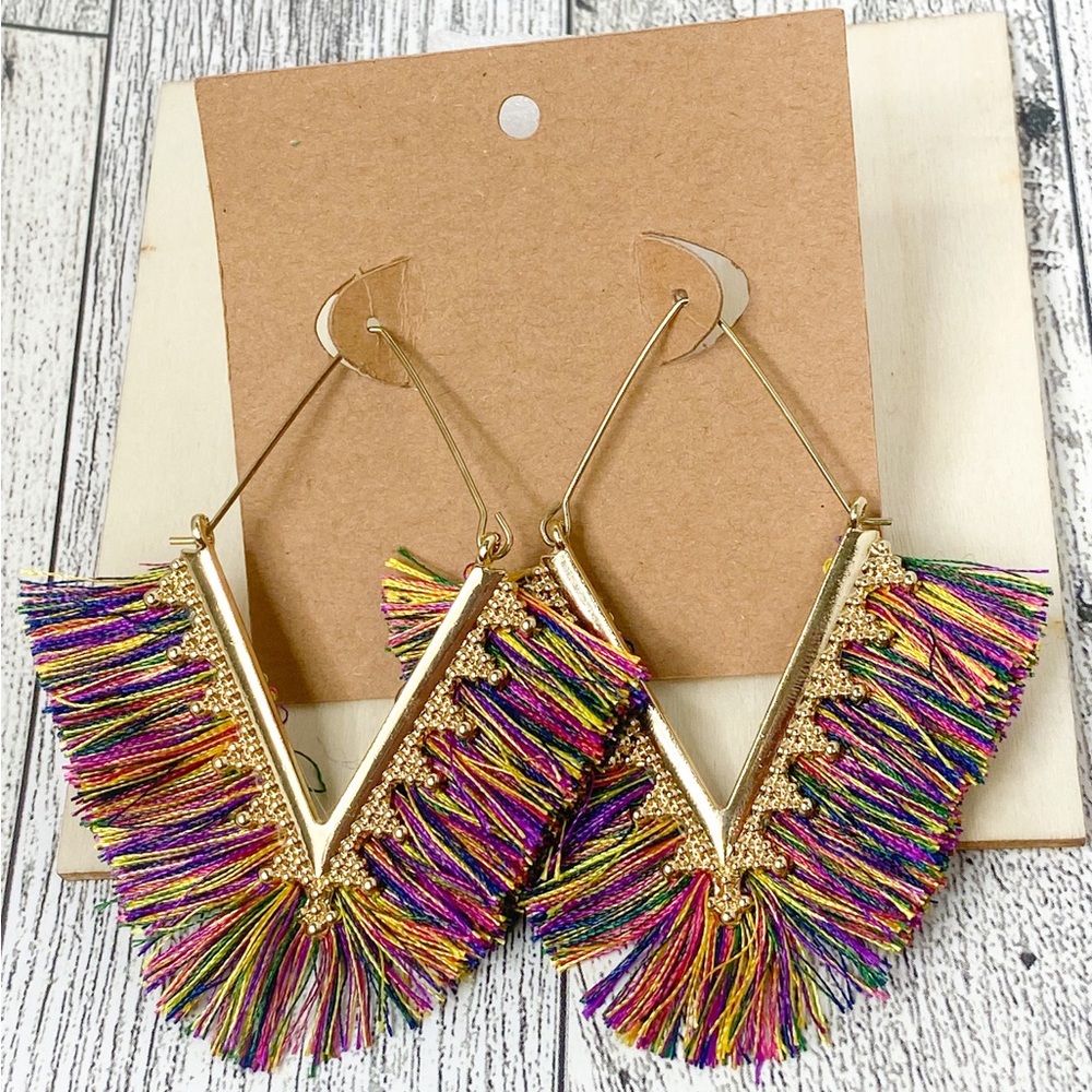 Gold Multi Tassel Earrings